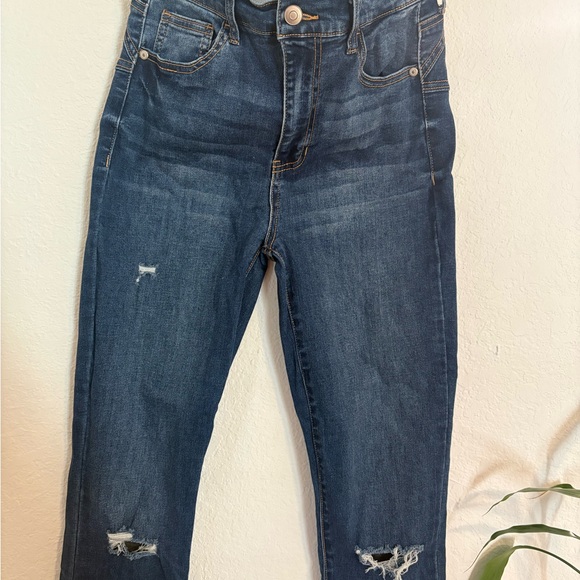 Fashion Nova High Rise Dark Blue Jeans - Picture 2 of 3